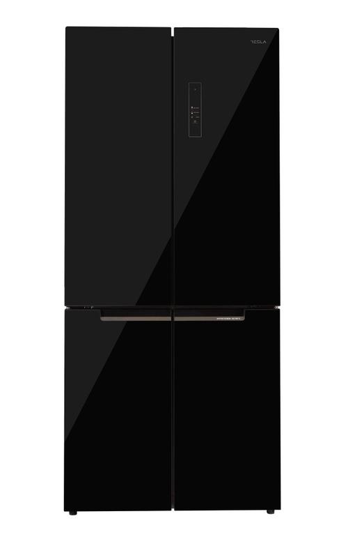 Side by Side Tesla RF5100FMBE, 511 l, Clasa E, Total No Frost, Motor Inverter, Display LED, 4 Usi, Sticla neagra, H 190 cm (Negru)