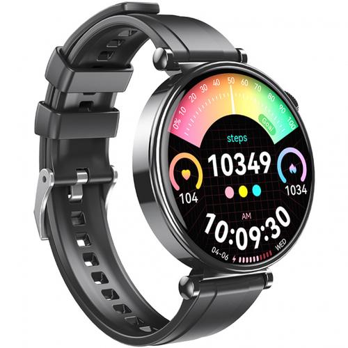 Smartwatch XO Design GT4 Mini, Ecran AMOLED 1.32inch, Autonomie 7 zile, Monitorizare somn si activitate, IP68 (Negru)