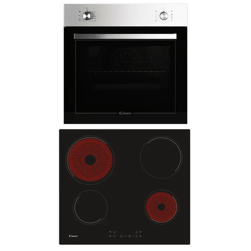 Set Cuptor + Plita incorporabile CANDY Moderna PCT20CXCH64CCB, Electric, 70 l, Clasa A+, Curatare Aquactiva, Ventilator asistat, 8 functii (Negru/Inox)