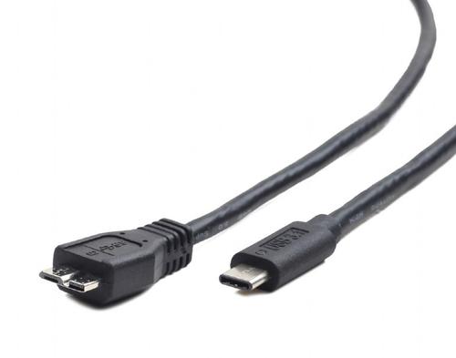 Cablu de date si alimentare Gembird CCP-USB3-mBMCM-1M, USB 3.0, USB-B (T) la USB Type-C (T), 1m, conectori auriti, max 18W (Negru)