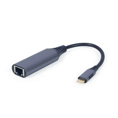 Adaptor de retea, Gembird, USB Type-C Gigabit, Gri, A-USB3C-LAN-01