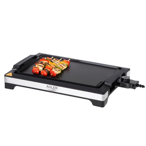 Gratar electric Adler AD6613, 3000 W, Anti-alunecare, Tava de scurgere detasabila (Negru)