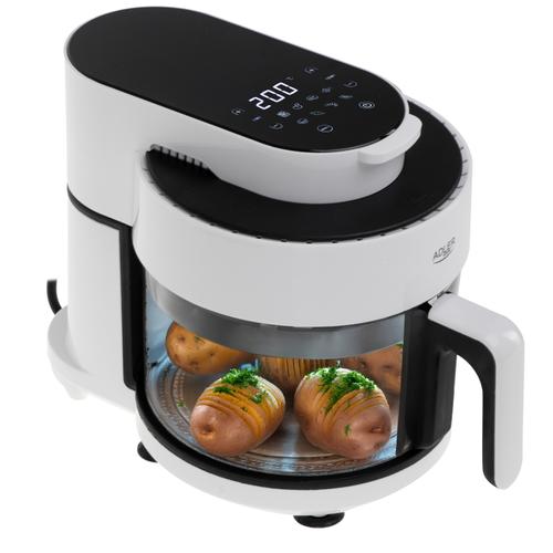 Friteuza cu aer cald Adler AD 6316, 3 l, 1400 W, Temperatura ajustabila 80-200 C, Timer 30 minute, Control touch, 8 programe (Alb)