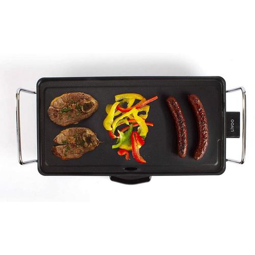 Placa electrica de copt DomoClip DOM174, 2000 W, 43 x 22.5 cm, Suprafata anti-aderenta (Negru)