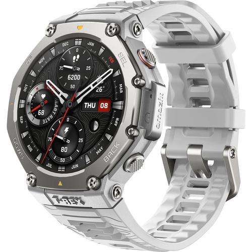 Smartwatch Amazfit T-Rex 3, Ecran AMOLED 1.5inch, Android/iOS, 10 ATM, NFC, GPS, 170+ Moduri antrenament (Alb)
