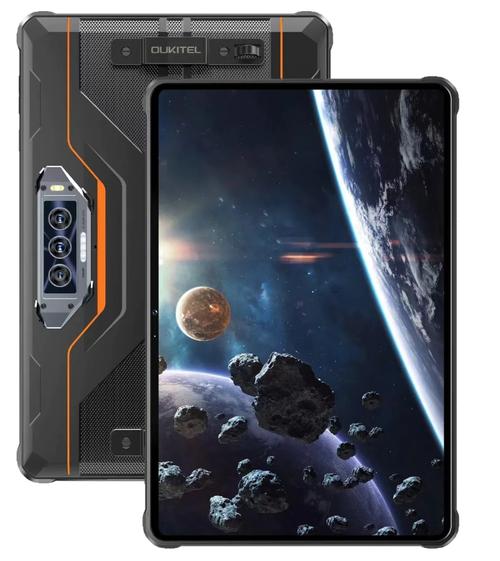 Tableta Oukitel RT8, Procesor MediaTek Helio G99 Octa-Core, Ecran IPS 2K 11inch, 6GB RAM, 256GB Flash, Camera Tripla 48MP+20MP+MP, Wi-Fi, Bluetooth, 4G, Dual SIM, Android, Fara incarcator (Negru/Portocaliu)