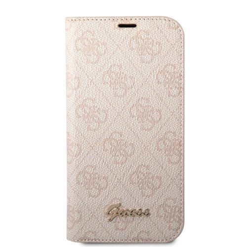 Husa telefon Guess pentru iPhone 14 Pro Max, Metal Camera Outline Book, Piele ecologica, Roz