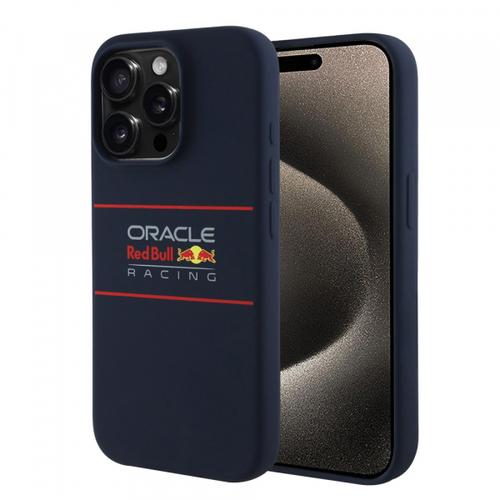 Husa MagSafe pentru Apple iPhone 15 Pro Max, Red Bull Racing, Horizontal Centered Logo, Bleumarin
