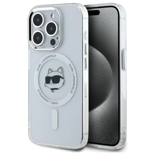 Husa MagSafe pentru Apple iPhone 14 Pro Max, Karl Lagerfeld, IML Metal Choupette's Head, Alba