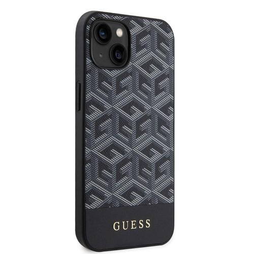 Husa Protectie Spate Guess GCube Stripes MagSafe pentru Apple iPhone 14 (Negru)