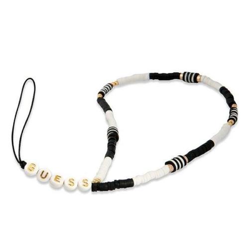 Snur telefon Guess Heishi Beads Alb si Negru