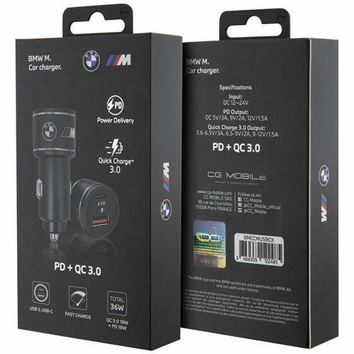 Incarcator auto BMW BMCCMUSBCK, 3.0 20W (Negru)