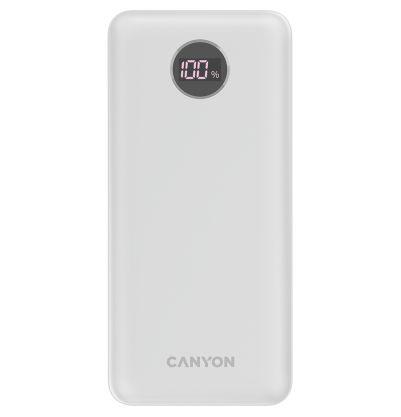 Acumulator Extern Canyon PB-2002, 20000 mAh, 2x USB-A, 1x USB Type-C, PD, 20W (Alb)
