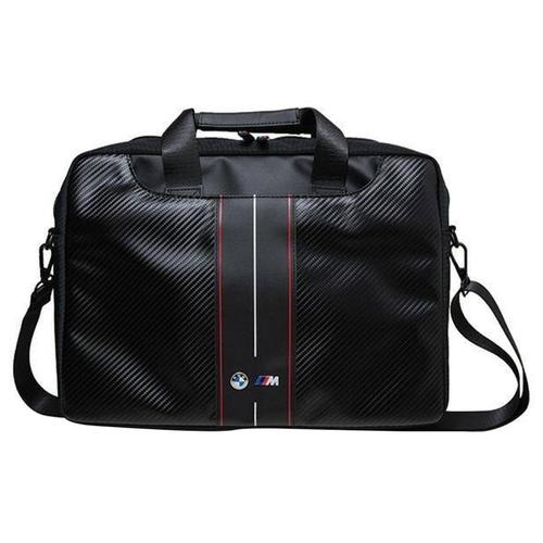 Geanta Laptop BMW BMCB15COMSCAKR, 16 inch, Piele Ecologica/Nylon, Maner exterior (Negru/Rosu)