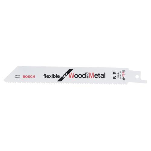 Set de 5 panze S 922 HF de ferastrau sabie pentru lemn cu metal, flexible for wood and metal, 150 mm