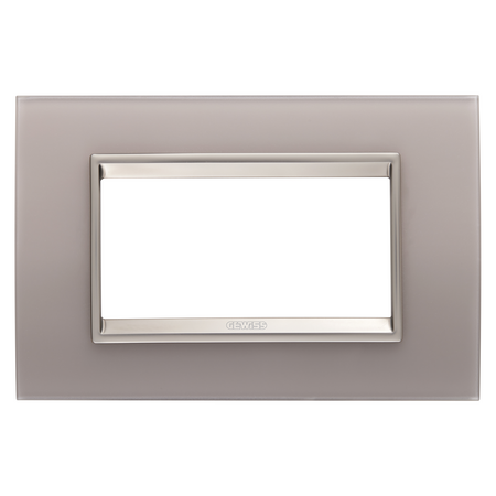 PLACA LUX - ÎN STICLA - 4 MODULE - GRI PERLAT - CADRU INTERIOR BRONZ MAT - CHORUSMART