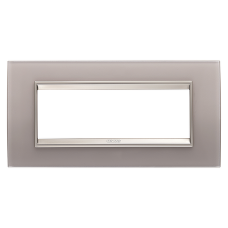 PLACA LUX - ÎN STICLA - 6 MODULE - GRI PERLAT - CADRU INTERIOR BRONZ MAT - CHORUSMART