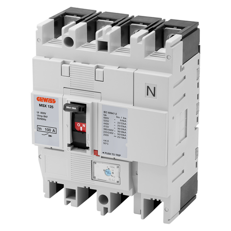 MSX 125 - MCCB - DECLANSATOR TERMIC REGLABIL - MAGNETIC FIX PENTRU PROTECTIA GENERATOARELOR - TMG - 36KA 4P 125A 690V