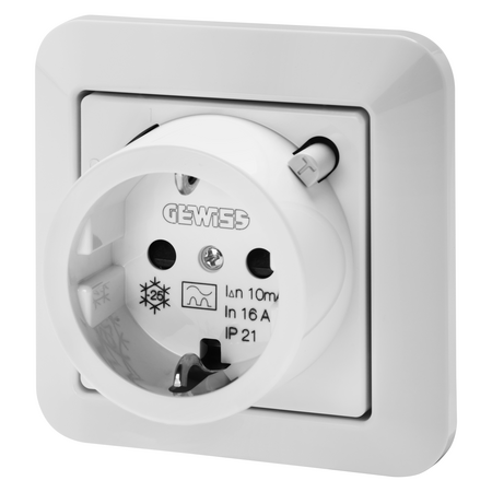 PRIZA CU PROTECTIE DIFERENTIALA RCD - 16A 10MA IP21 - CULOARE ALBA