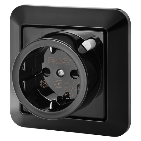 PRIZA CU PROTECTIE DIFERENTIALA - 16A 10MA IP21 - CULOARE NEAGRA