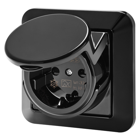 PRIZA CU PROTECTIE DIFERENTIALA RCD - 16A 30MA IP44 - CULOARE NEAGRA