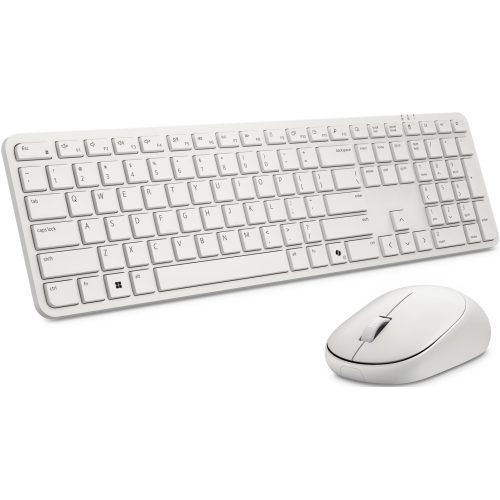Kit tastatura si mouse wireless Dell Pro 5 Slim KM526, layout US International, USB, 6000 dpi, Alb