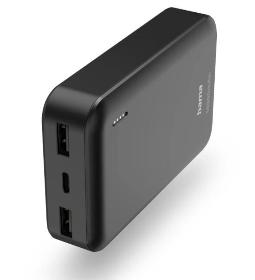 Acumulator extern Hama Pocket 10, 10000 mAh, 2x USB-A (Negru)