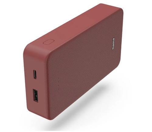 Acumulator extern Hama Colour 20, 20000 mAh, USB-C, USB-A (Rosu)