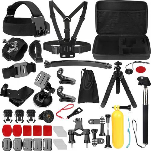 Kit Accesorii Camera Sport Techsuit SA50 pentru GoPro / SJCAM Series, 50in1 (Negru)