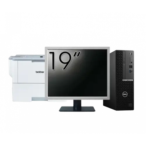 Pachet Calculator refurbished DELL OptiPlex 5080 SFF, Intel Core i5-10500 3.10 - 4.50GHz, 8GB DDR4, 256GB SSD + Monitor 19" + Imprimanta Brother HL-L6300DW