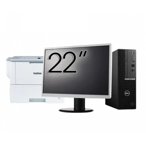 Pachet Calculator refurbished DELL OptiPlex 5080 SFF, Intel Core i5-10500 3.10 - 4.50GHz, 8GB DDR4, 256GB SSD + Monitor 22" + Imprimanta Brother HL-L6300DW