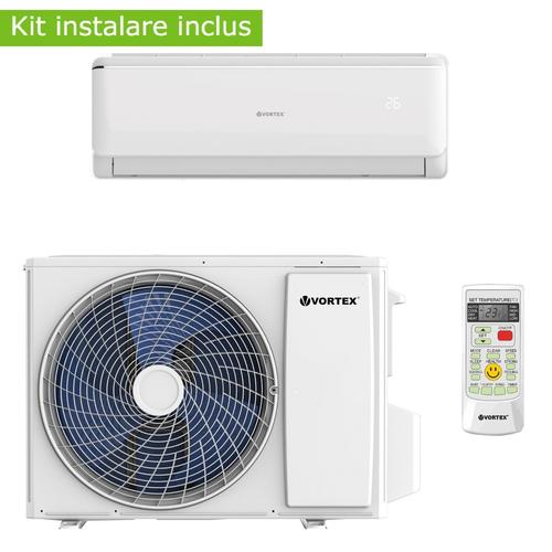 Aparat de aer conditionat VORTEX VAI1223FFWR, 12000 BTU, A++/A+, Wi-Fi Ready, Inverter, Functie incalzire, Dezumidificare, iFeel, kit instalare inclus (Alb)