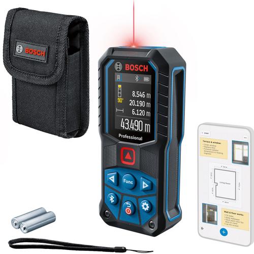 Telemetru cu laser Bosch Professional GLM 50-27 C, 50 m domeniu masurare, 635 nm dioda laser, ± 1.5 mm precizie, IP 65, 1/4inch filet stativ, Bluetooth 4.2