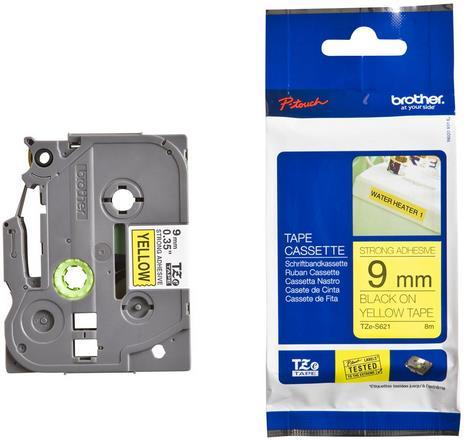 Banda laminata adeziva Brother TZES621 9mm/8m (Negru/Galben)