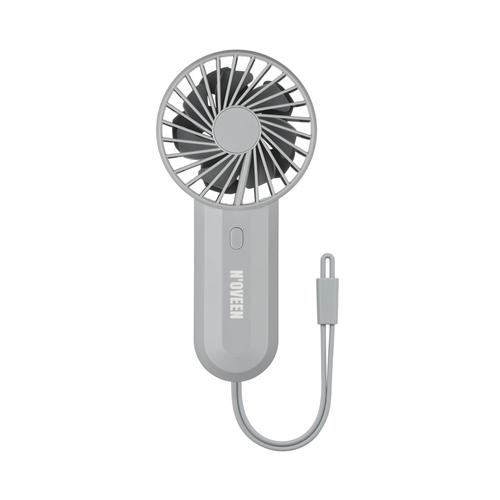 Ventilator portabil reincarcabil prin USB Noveen F220, 3 moduri de viteza, motor dublu (Gri)