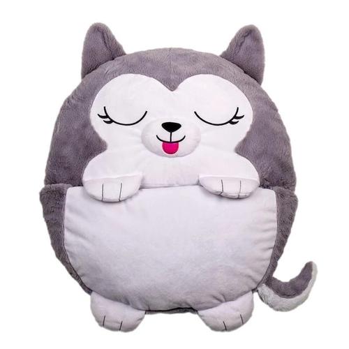 Jucarie de plus 2 in 1 Happy Napers - Husky-ul Kodiak, Gri