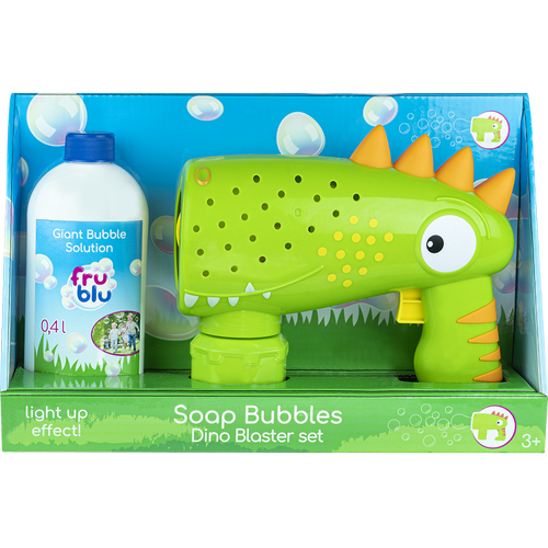 Set baloane de sapun Fru Blu - Dino Blaster, cu solutie baloane 400 ml
