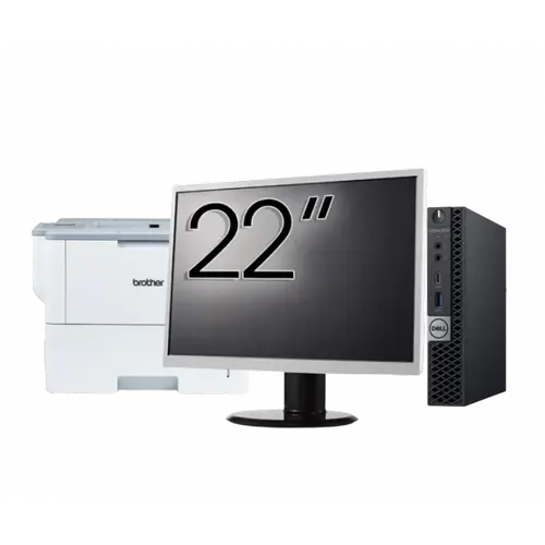 Pachet Calculator refurbished DELL OptiPlex 5060 Mini PC, Intel Core i5-8500T 2.10-3.50GHz, 8GB DDR4, 256GB SSD + Monitor 22" + Imprimanta Brother HL-L6300DW