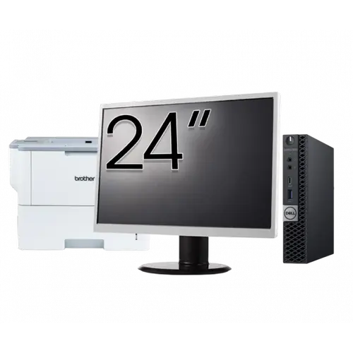 Pachet Calculator refurbished DELL OptiPlex 5060 Mini PC, Intel Core i5-8500T 2.10-3.50GHz, 8GB DDR4, 256GB SSD + Monitor 24" + Imprimanta Brother HL-L6300DW