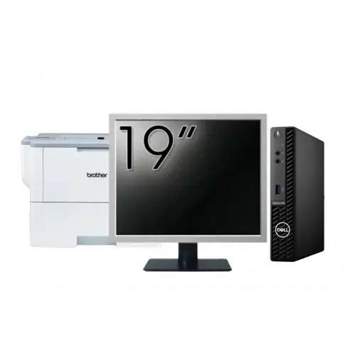 Pachet Calculator refurbished DELL OptiPlex 3090 Mini PC, Intel Core i3-10105T 3.00 - 3.90GHz, 8GB DDR4, 256GB SSD + Monitor 19" + Imprimanta Brother HL-L6300DW