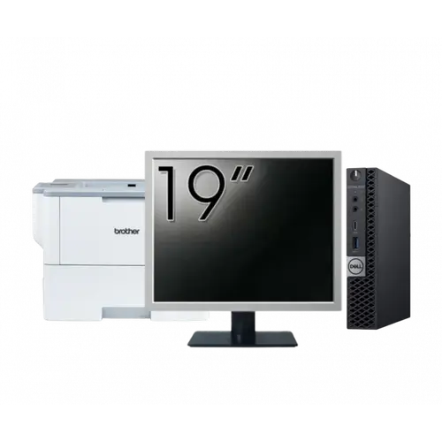 Pachet Calculator refurbished DELL OptiPlex 5060 Mini PC, Intel Core i5-8500T 2.10-3.50GHz, 8GB DDR4, 256GB SSD + Monitor 19" + Imprimanta Brother HL-L6300DW