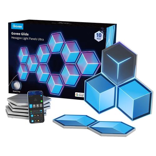 Set 7 panouri de iluminat LED RGBIC Govee H606AC81, Wi-Fi 2.4GHz, Bluetooth, aplicatie Govee Home