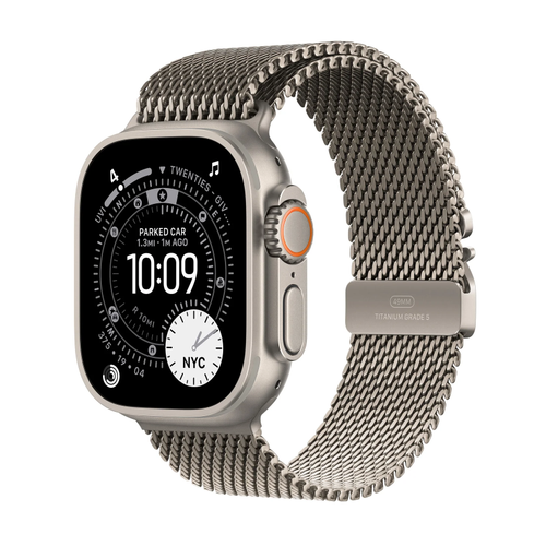 Smartwatch Apple Watch Ultra 3, 49mm, GPS + Cellular, Ecran Retina LTPO OLED, Chip S10 cu Procesor Dual-Core, 64GB Flash, Wi-Fi, Bluetooth, NFC, Milanese Loop Medium (Argintiu)