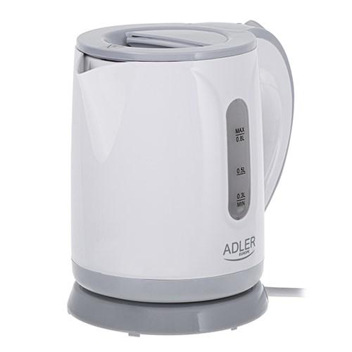 Fierbator de apa Adler AD 1371g, 0.8 l, 850 W, Baza rotativa, Stocare cablu (Gri)