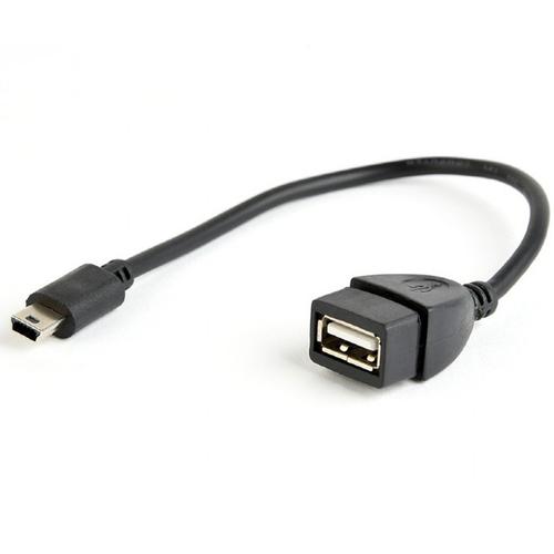 Cablu adaptor OTG Gembird, Mini-USB 2.0 (T) la USB 2.0 (M), 15cm, Negru, A-OTG-AFBM-002