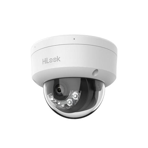 Camera supraveghere exterior IP Dome cu iluminare duala Hikvision HiLook IPC-D120HA-LUC, 2MP, 2.8 mm, IR 20 m, lumina alba 15 m, microfon, PoE