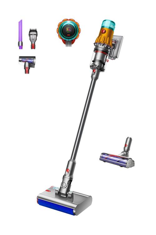 Aspirator vertical Dyson V12s Detect Slim Submarine (2025), 140 AW, 3 moduri putere, Autonomie 60 minute, Recipient 0.35 l (Galben/Nichel)