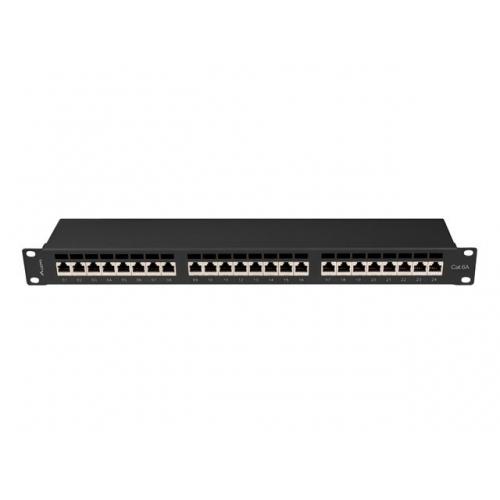 Patch Panel Lanberg PPSA-1024-B, 19inch, 1U, 24 porturi, Cat6, FTP, Negru