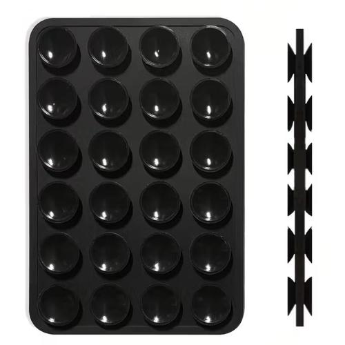 Suport Silicon Duo Lemontti LEMSSDVTN cu ventuze pentru telefon (Negru)
