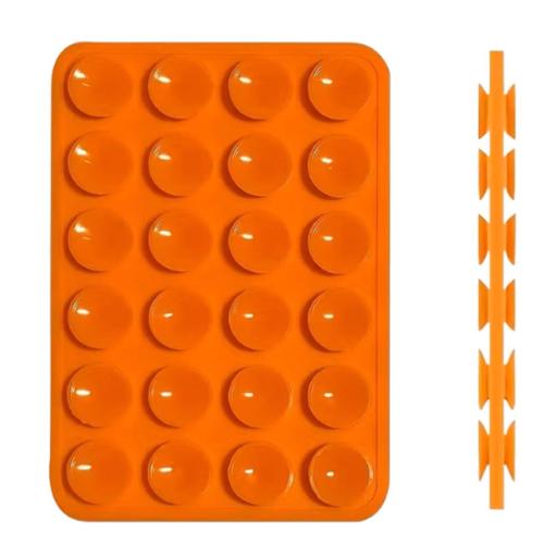 Suport Silicon Duo Lemontti LEMSSDVTP cu ventuze pentru telefon (Portocaliu)